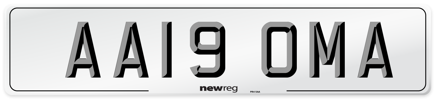 AA19 OMA Number Plate from New Reg
